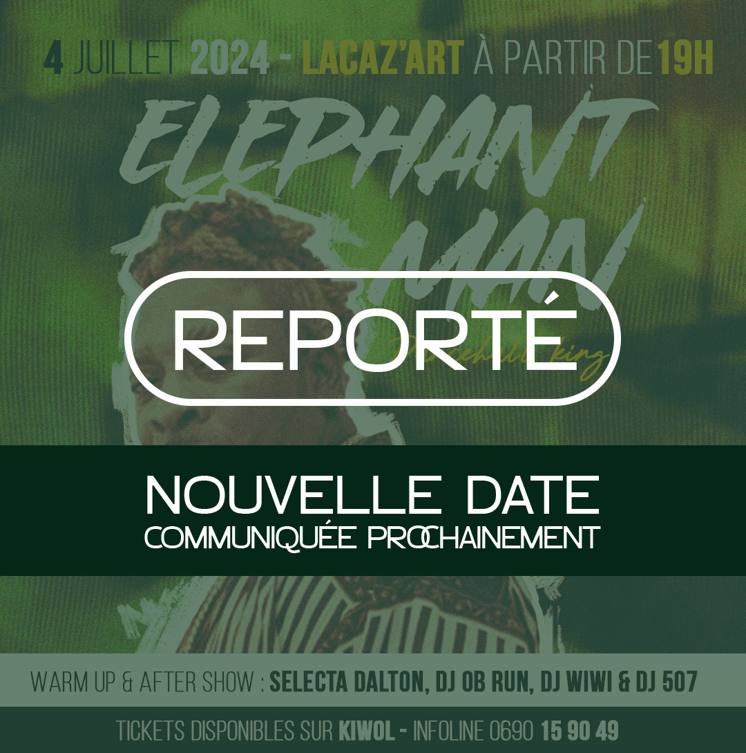 Affiche : ELEPHANT MAN - EN CONCERT